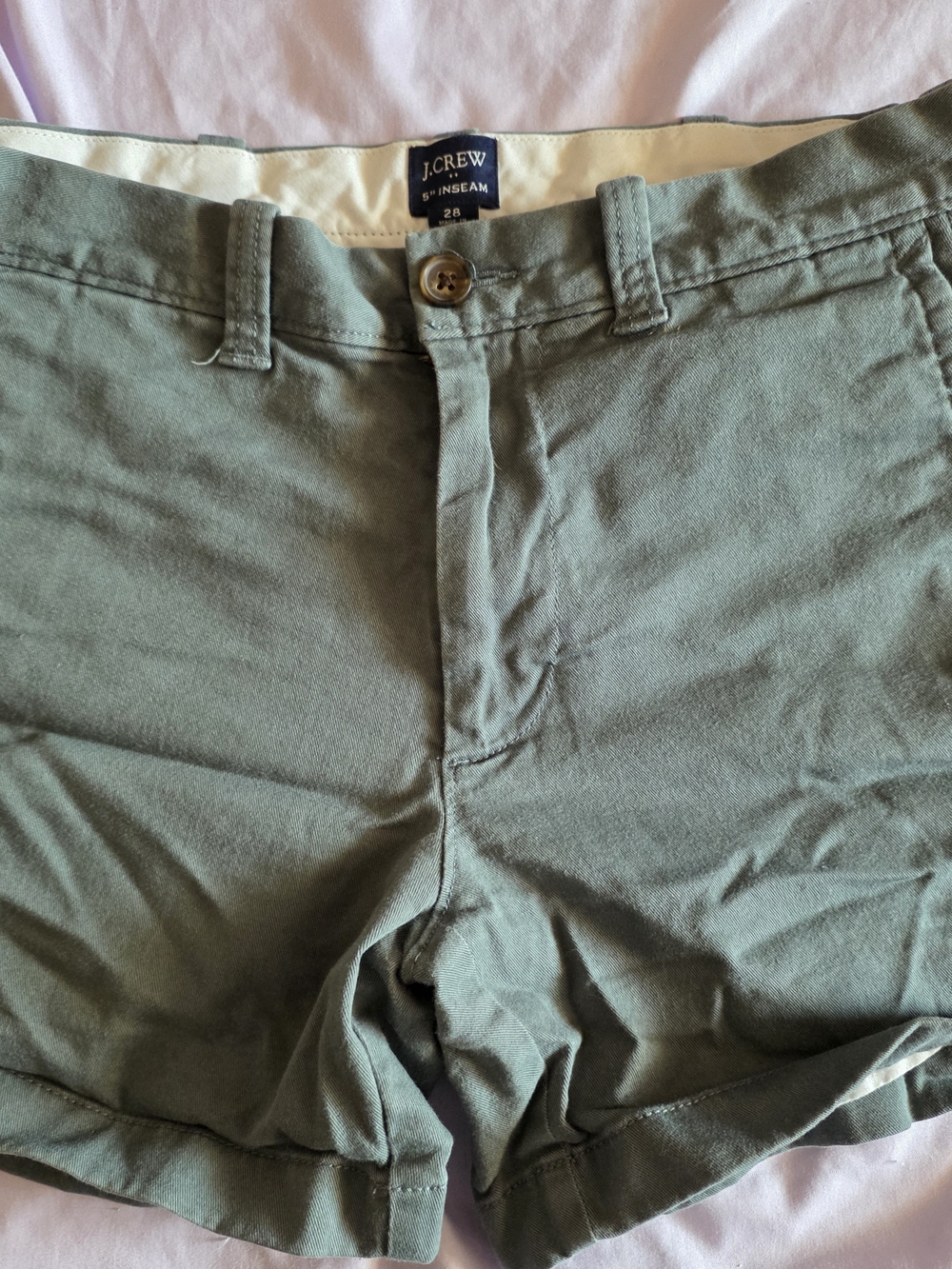J. Crew Olive Green Chino Shorts